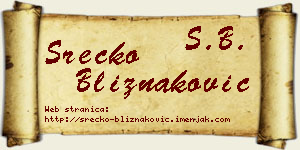 Srećko Bliznaković vizit kartica